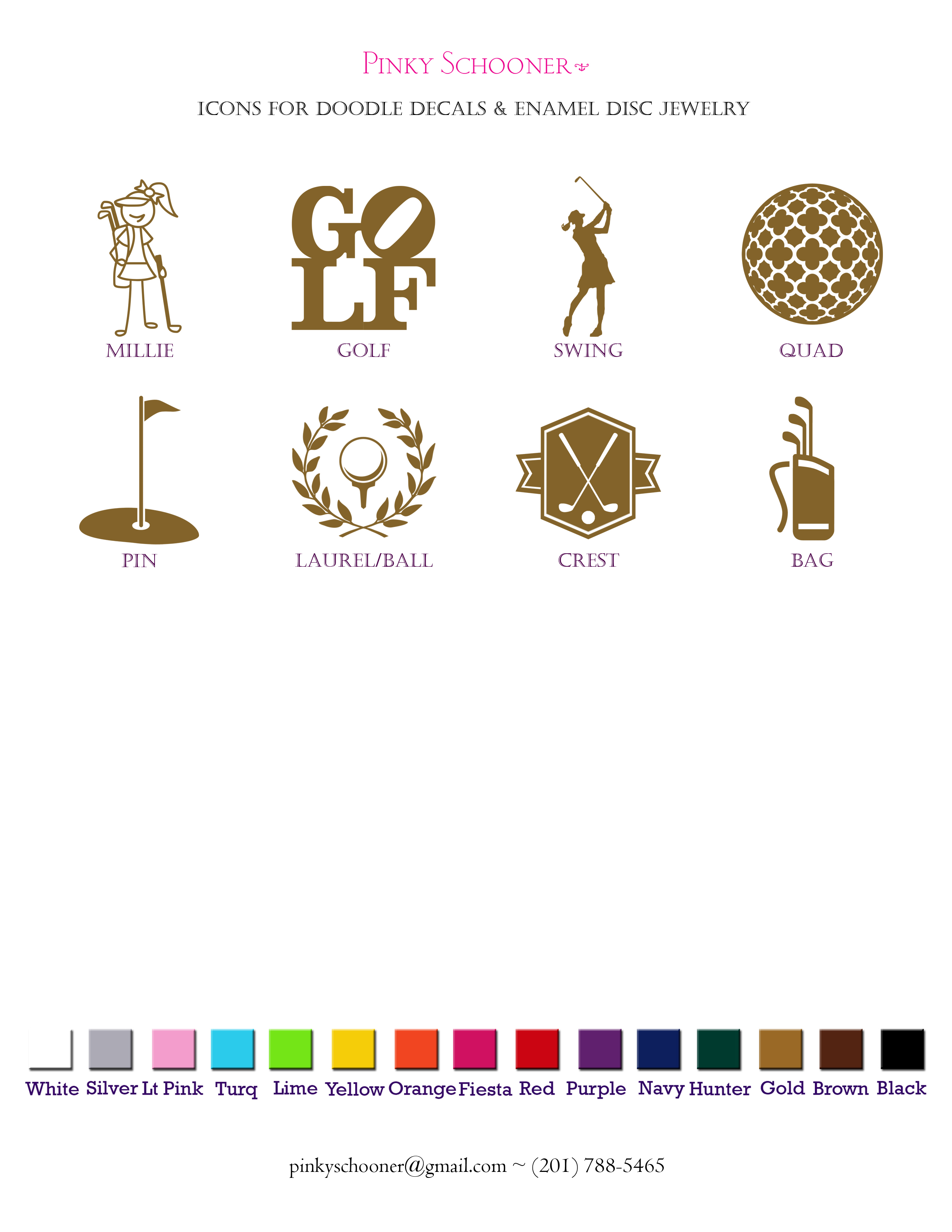 Golf Doodle Color Icon Page